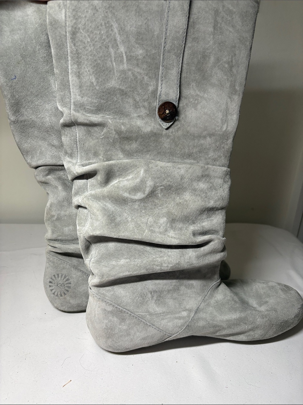 UGG Gray Suede Calf Boots Size 8.5